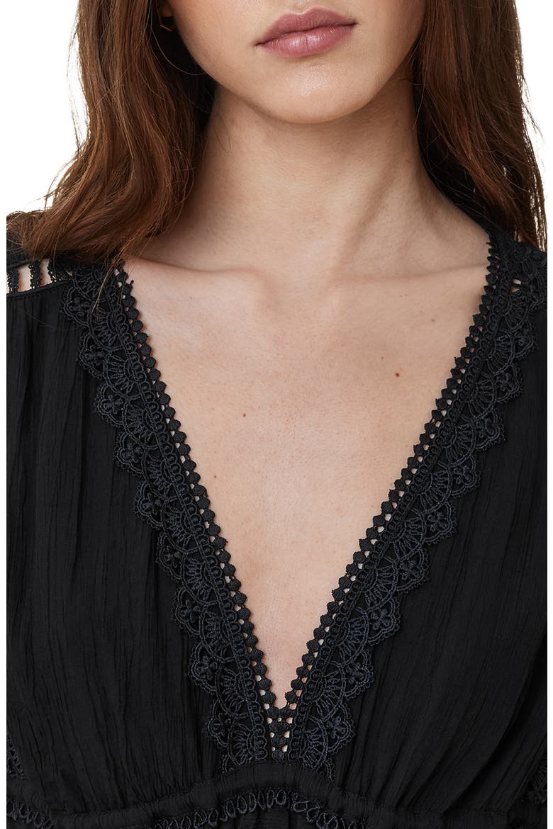 Xanthe Lace Trim Maxi Sundress, Alternate, color, BLACK