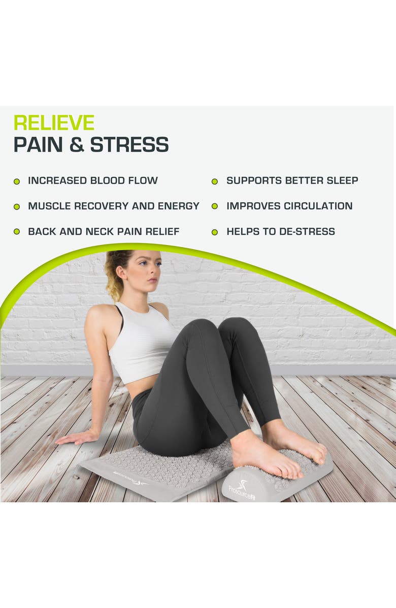 ProsourceFit Acupressure Mat and Pillow Set, Alternate, color, Gray-Gray