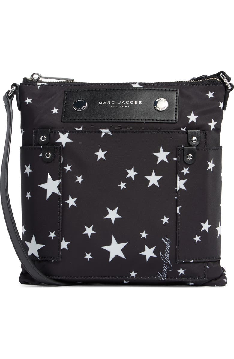Marc Jacobs Star Print Preppy Nylon Swing Pack Bag, Main, color, Black Multi
