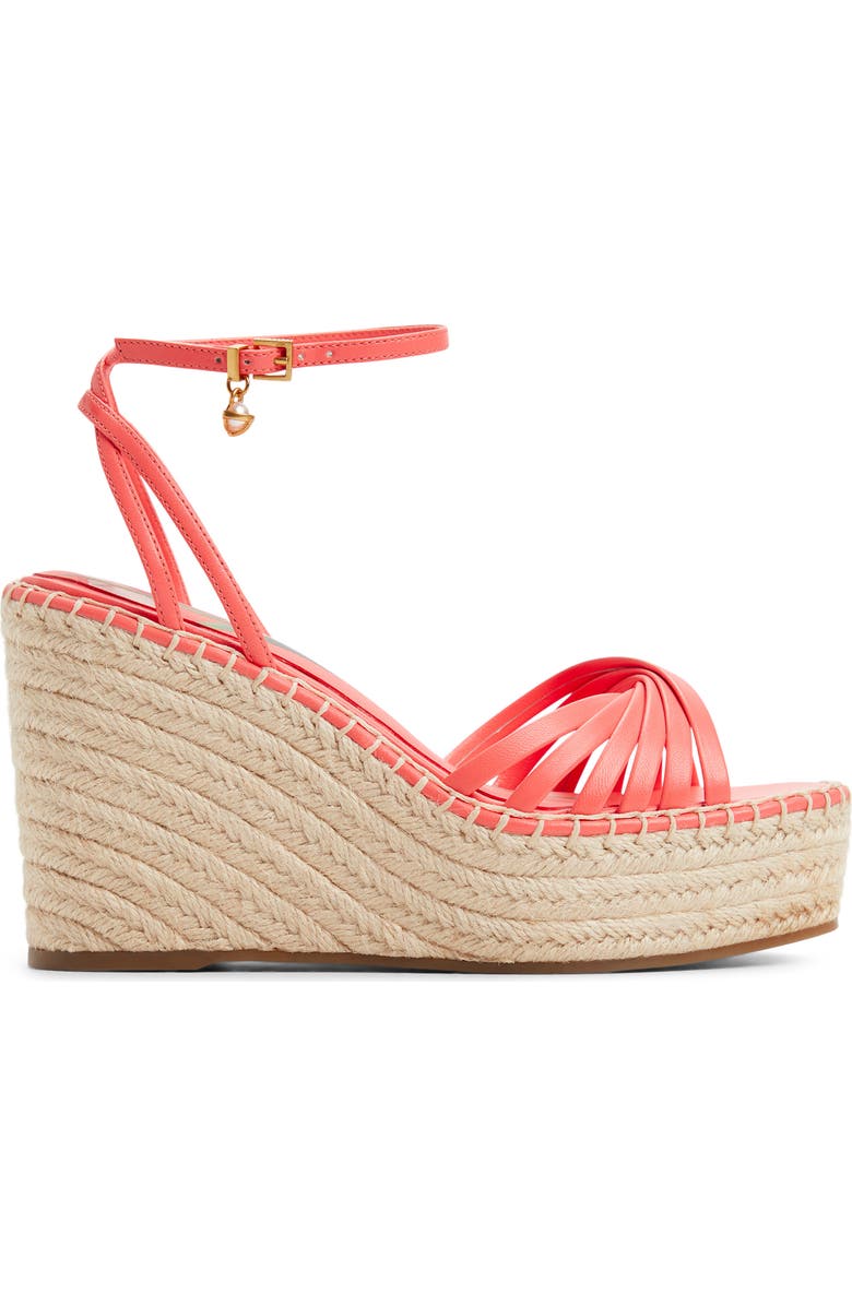 Ted Baker London Arabella Platform Wedge Sandal, Alternate, color, Coral