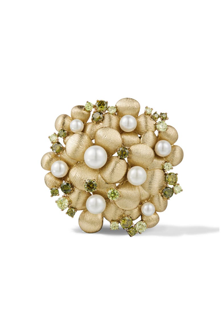 Garden Blossom Brooch, Main, color, Gold & White & Yellow