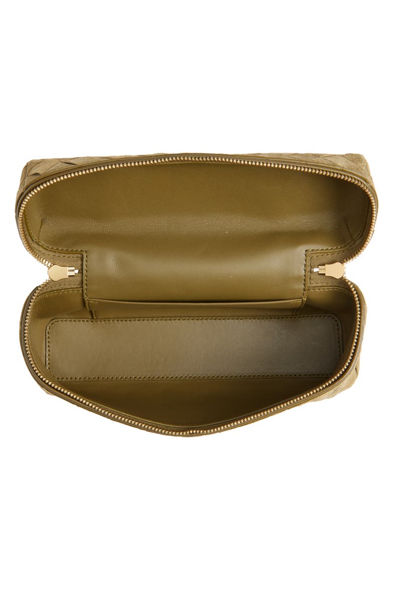Bang Bang Intrecciato Suede Vanity Case, Alternate, color, 2856 MUD-GOLD