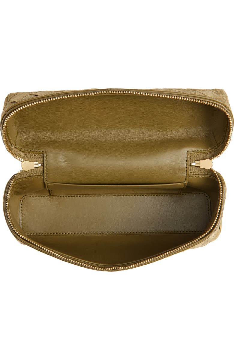 Bottega Veneta Bang Bang Intrecciato Suede Vanity Case, Alternate, color, 2856 Mud-Gold