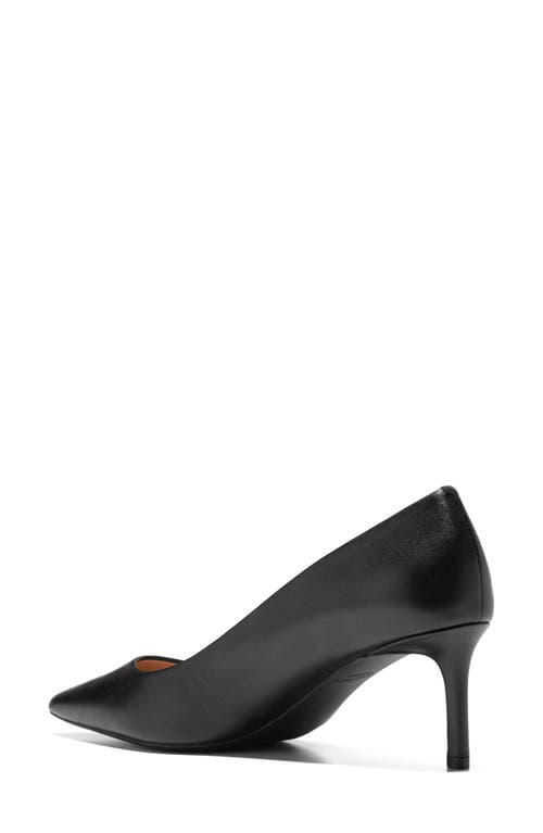 Cole Haan Janey Ebony Leather Pointed Toe Pump Women In Black