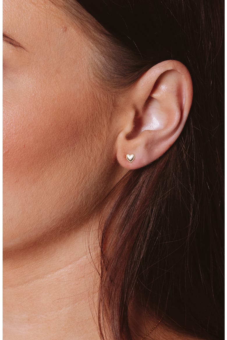 Leigh Heart Stud Earrings, Alternate, color, GOLD