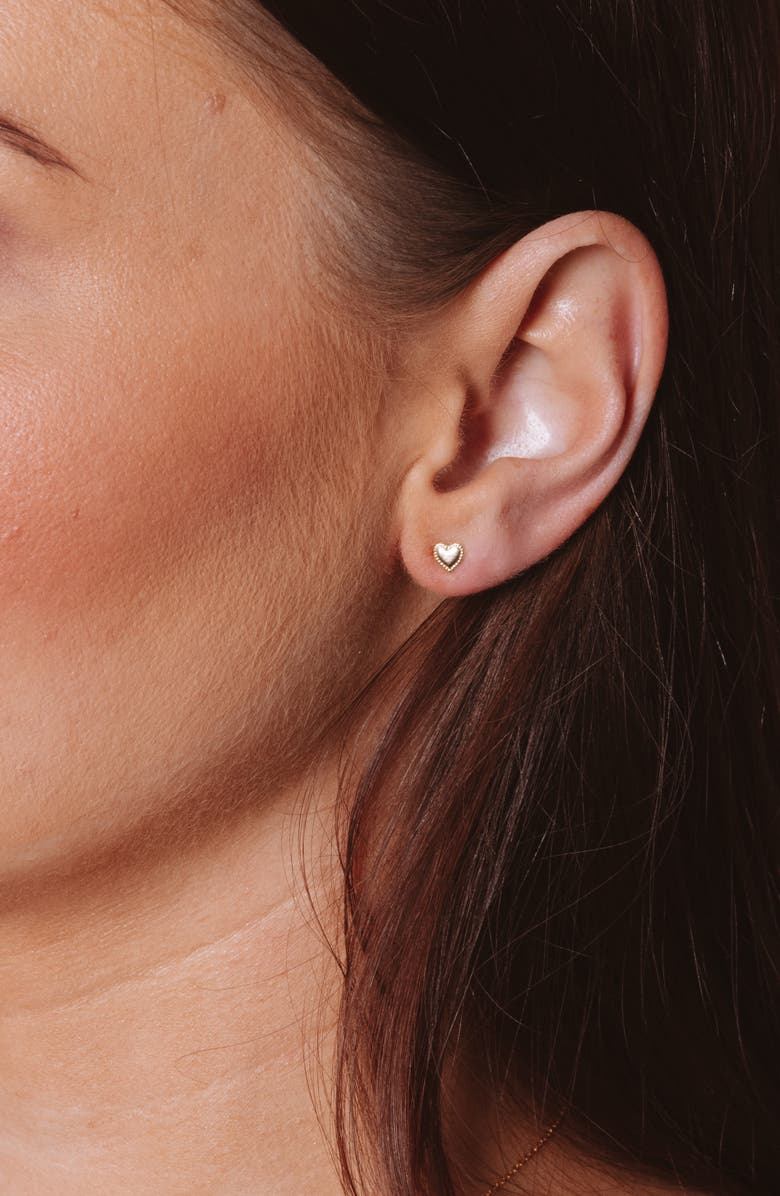 Set & Stones Leigh Heart Stud Earrings, Alternate, color, Gold