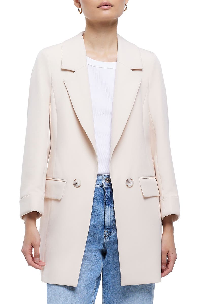 River Island Longline Soft Blazer, Main, color, 