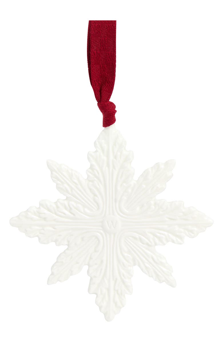 Wedgwood Festive Snowflake Bone China Ornament, Alternate, color, White