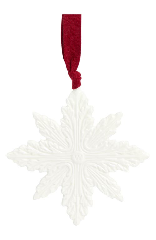 Wedgwood Festive Snowflake Bone China Ornament In White