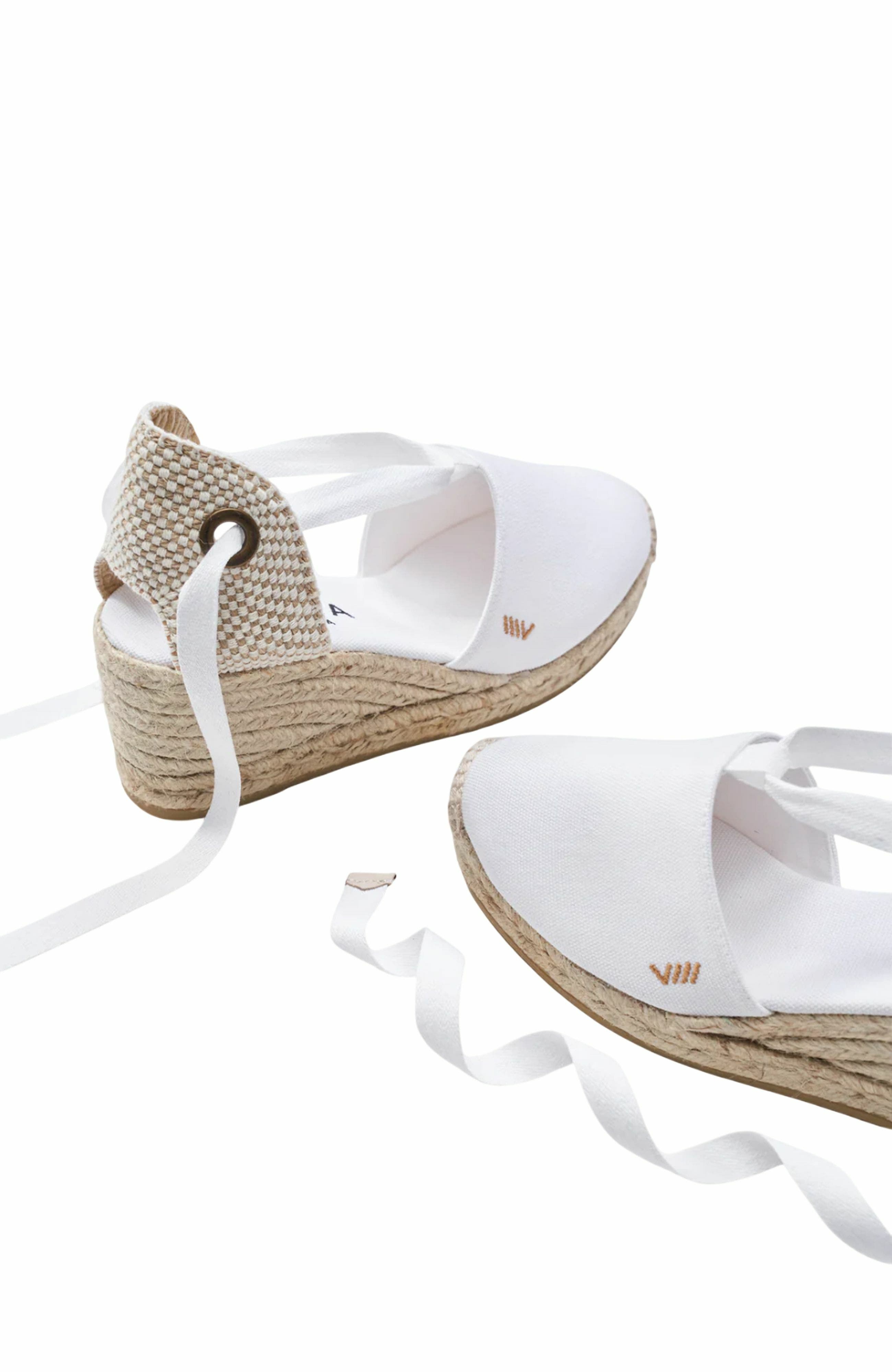 Escala Canvas Espadrille Wedges, Alternate, color, White