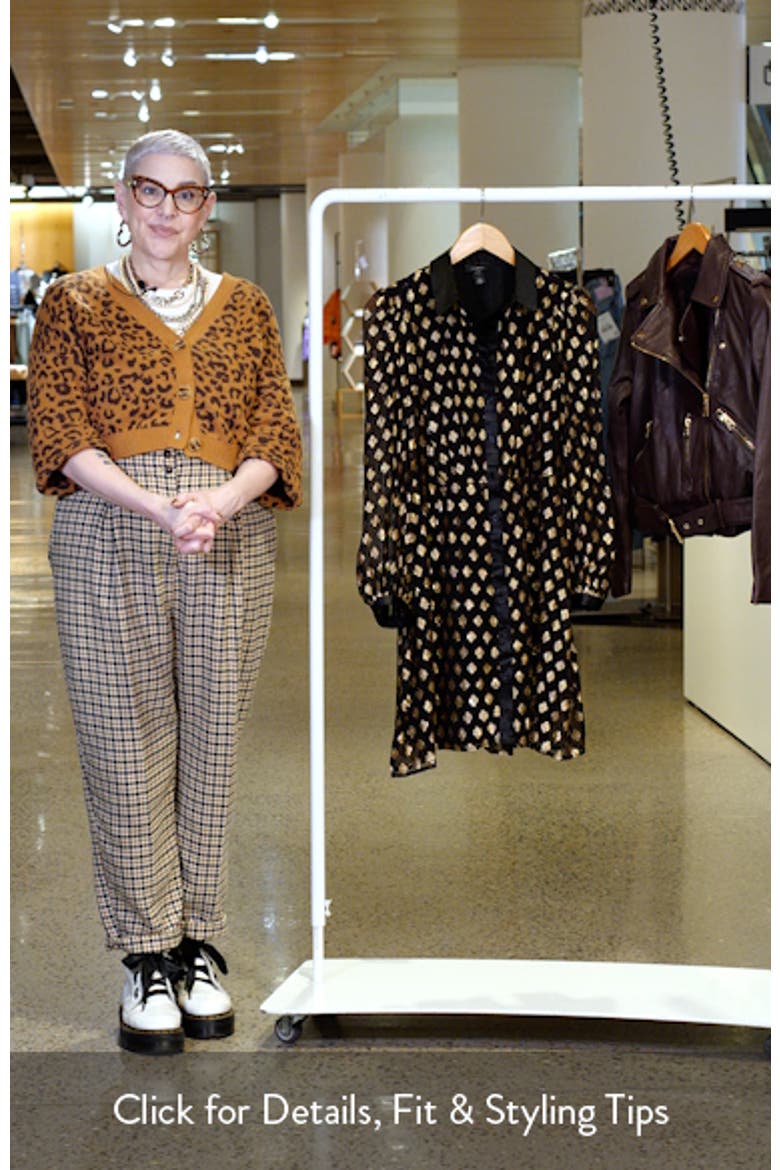 Foil Dot Empire Waist Long Sleeve Shirtdress video