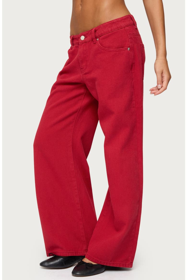 Roman Slouchy Low Rise Wide Leg Jeans, Main, color, BURGUNDY