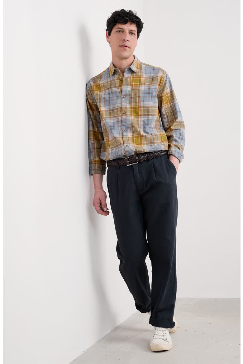 Fathomer Plaid Flannel Button-Up Shirt, Alternate, color, SUMMER ISLE PEAR