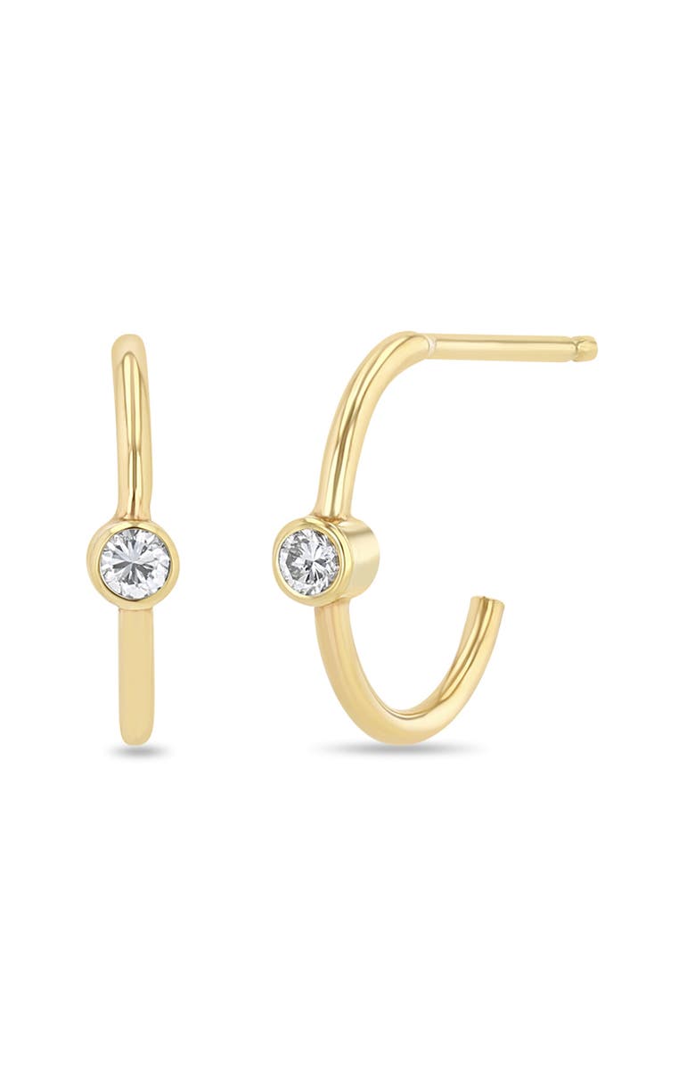 Zoë Chicco Diamond Huggie Hoop Earrings, Main, color, 