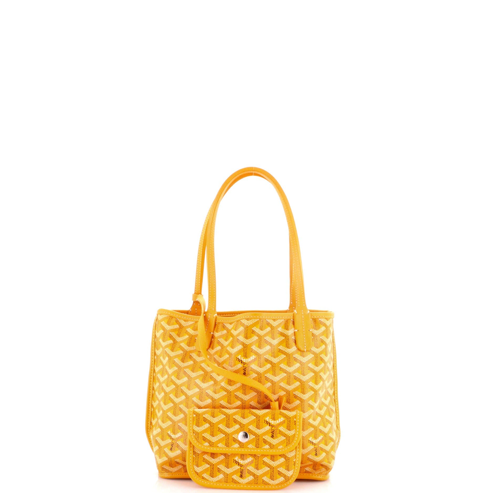 Pre-Owned Goyard Anjou Reversible Tote Coated Canvas Mini, Alternate, color, Yellow