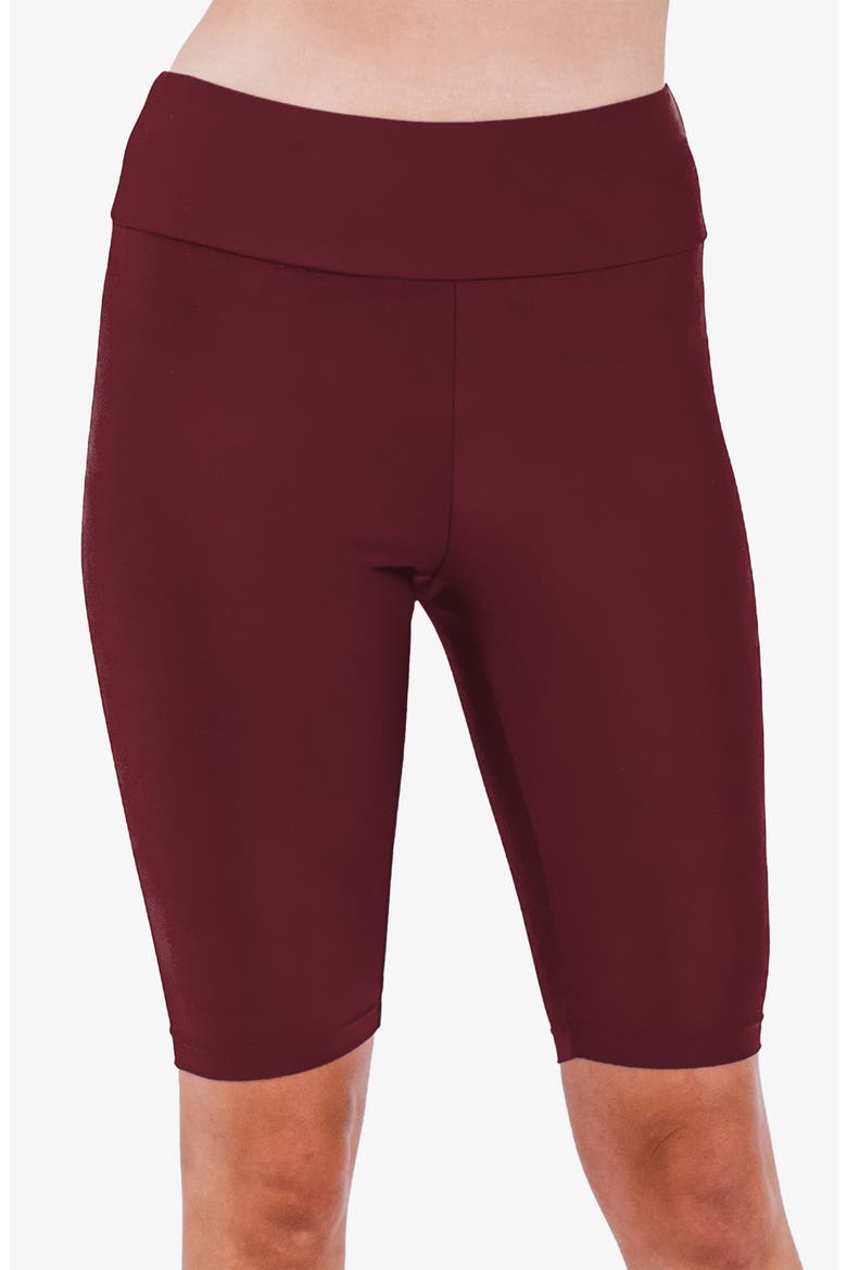 Long Bike Swim Shorts, Main, color, Wine