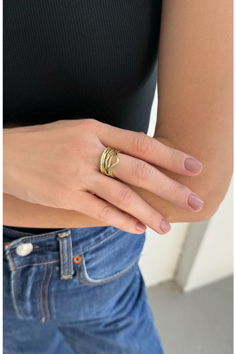 Set of 6 Assorted Stacking Rings, Alternate, color, GOLD