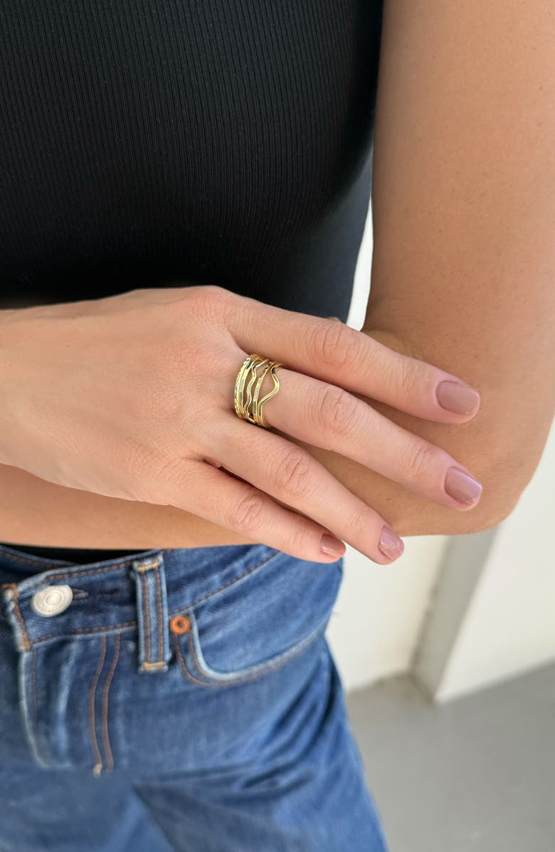 Adornia Set of 6 Assorted Stacking Rings, Alternate, color, 