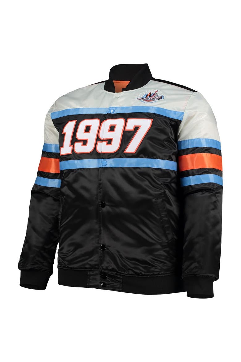 Men's Mitchell & Ness Black Big & Tall Hardwood Classics 1997 NBA All-Star Game Heavyweight Satin Full-Snap Jacket, Alternate, color, Black