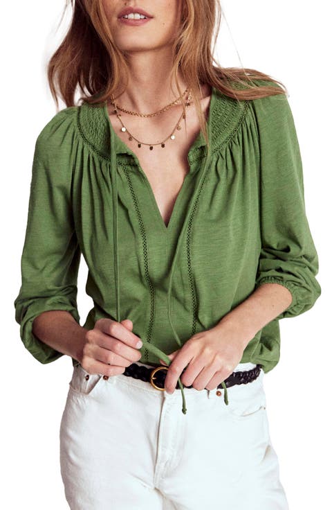 Georgia Smocked Jersey Top