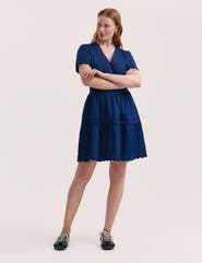 Finery London Reece Ric Rac Trim Cotton Short Dress