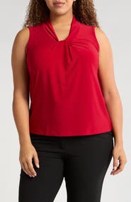 KASPER Twist Neck Sleeveless Top
