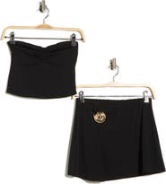 Madden Girl Strapless Ruched Tube Top & Miniskirt Set