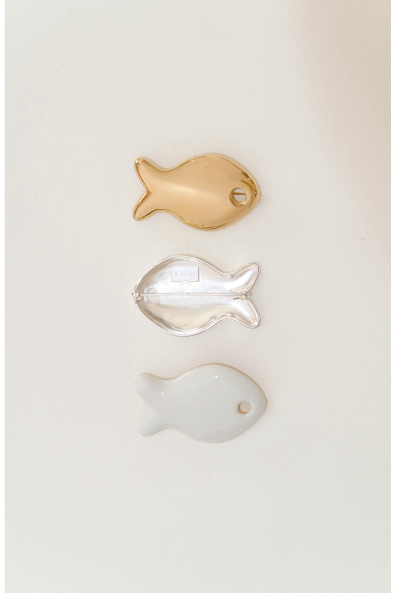 Fishie Brooch, Alternate, color, Gold