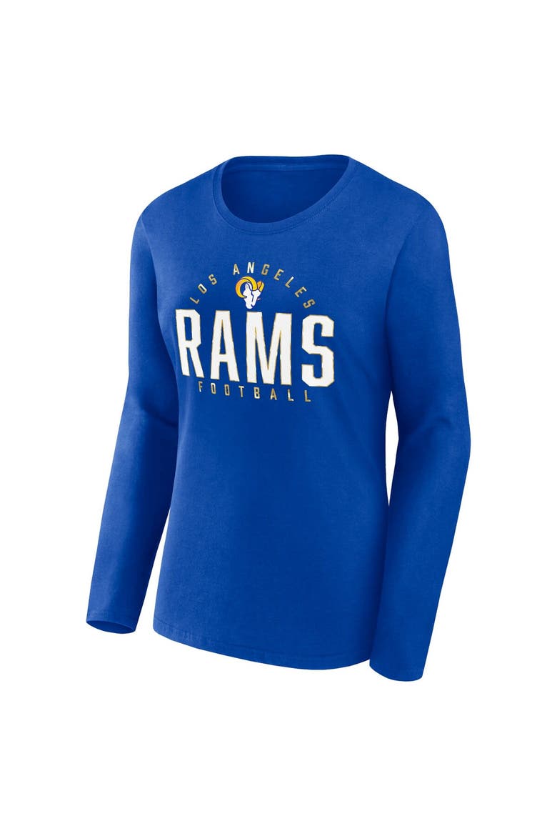 Women's Fanatics Branded Royal Los Angeles Rams Plus Size Foiled Play Long Sleeve T-Shirt, Alternate, color, Royal