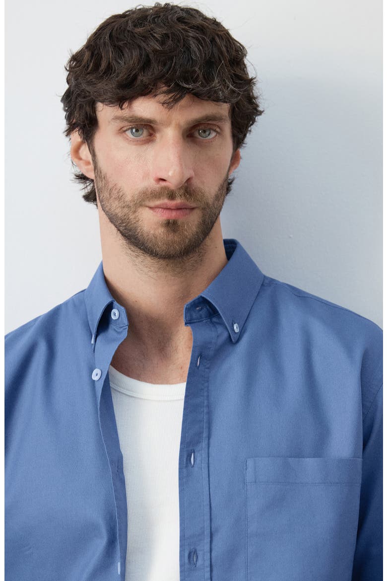 Regular Fit Oxford Button-Down Shirt, Alternate, color, INK BLUE