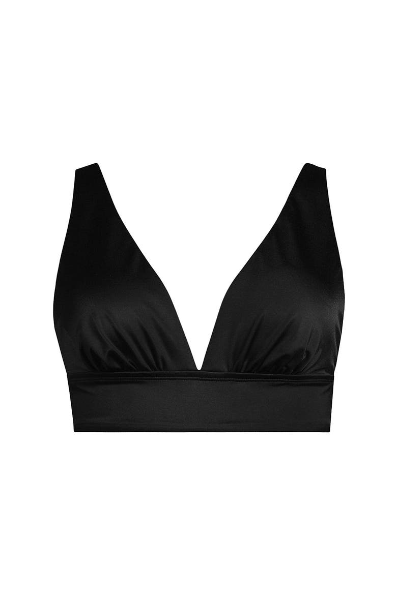Plunge Bikini Top, Alternate, color, Black