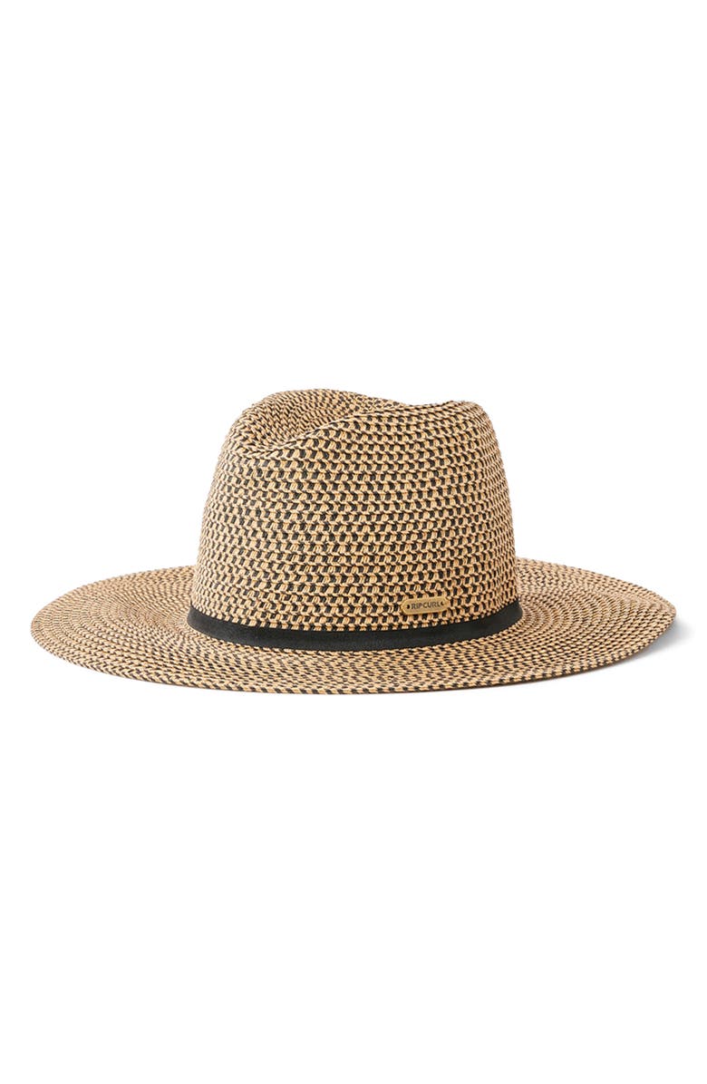 Rip Curl Classic Surf Straw Panama Hat, Main, color, Black/ Tan