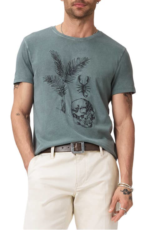 Skull & Scorpion Embroidered Organic Cotton T-Shirt