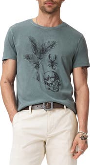John Varvatos Skull & Scorpion Embroidered Organic Cotton T-Shirt