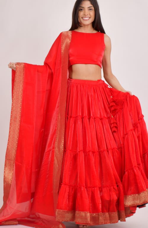 Raas Cherrie Shimmer Tiered Lehenga Choli