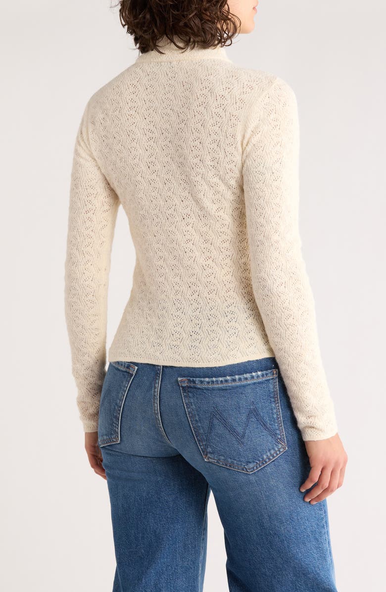 Marine Layer Lucia Pointelle Stitch Mock Neck Sweater, Alternate, color, Oat