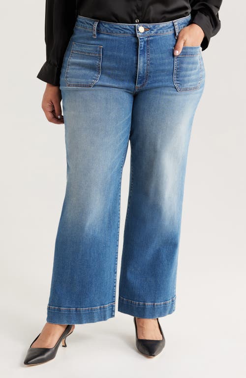 Kut From The Kloth Meg Patch Pocket High Waist Wide Leg Jeans In Blue