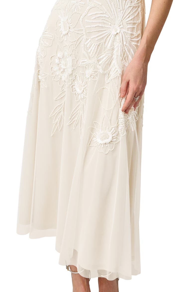 Beaded Mesh Sleeveless Gown, Alternate, color, IVORY/ PEARL