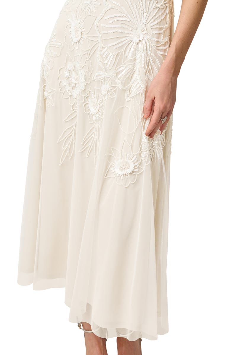 Adrianna Papell Beaded Mesh Sleeveless Gown, Alternate, color, Ivory/ Pearl