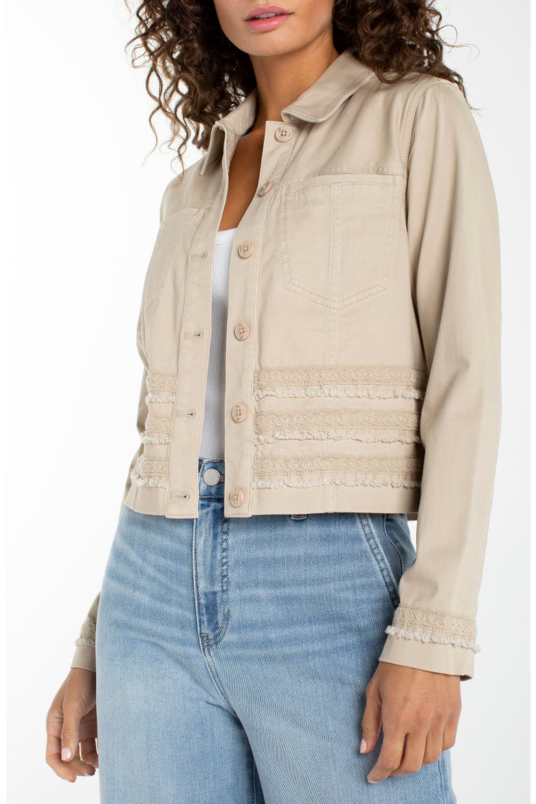 Twill Fringe Jacket, Alternate, color, SAFARI SAND