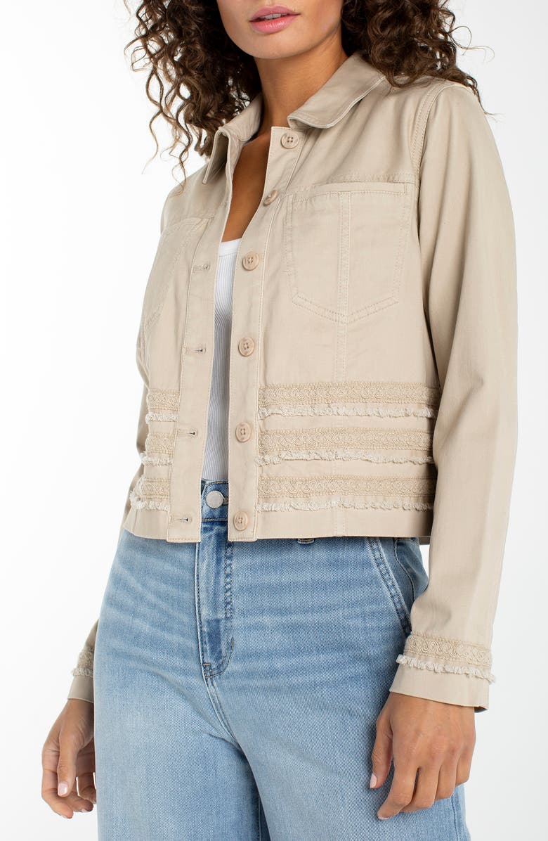 Liverpool Los Angeles Twill Fringe Jacket, Alternate, color, Safari Sand