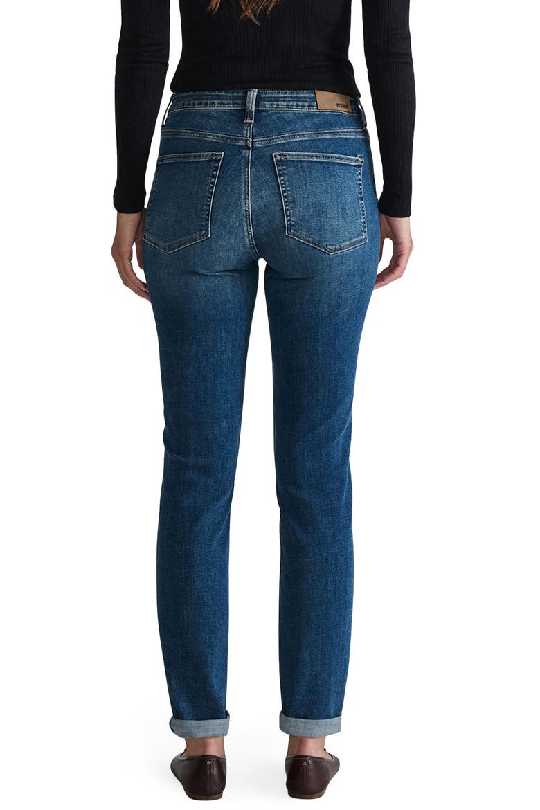 Kathleen Mid Waist Slim Boyfriend Jeans, Alternate, color, MID USED FEATHER BLU