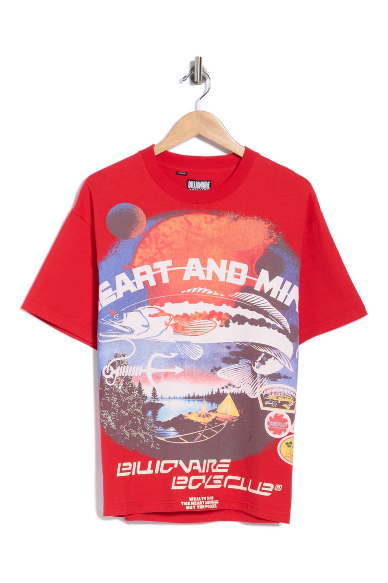 Hook Cotton Graphic T-Shirt, Main, color, RED