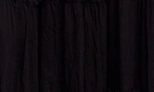 Saachi Floral Embroidered Lace Long Sleeve Tiered Caftan In Black