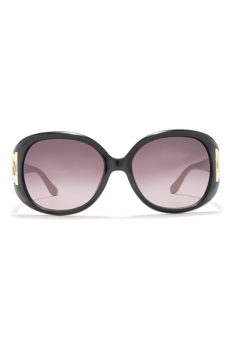 57mm Oversized Sunglasses, Main, color, BLACK