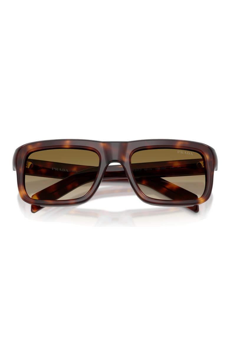 56mm Gradient Rectangular Sunglasses, Alternate, color, CLASSIC TORTOISE / BROWN GRADI