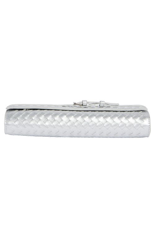 Urban Expressions Handbags Woven Convertible Clutch In Silver