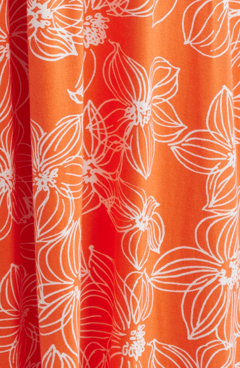 Loveappella Floral Sleeveless Jersey Maxi Dress, Alternate, color, Tangerine