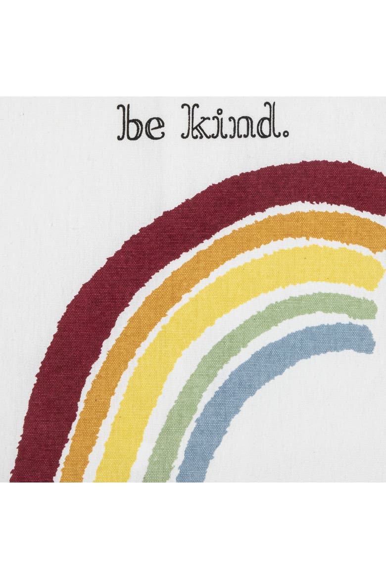 Be Kind Rainbow Multi Cotton Tea Towel, Alternate, color, Red