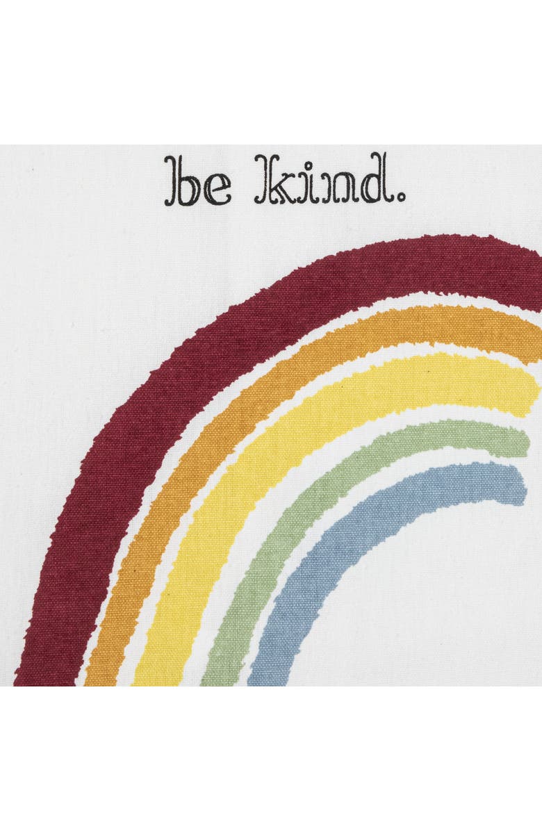 Foreside Home and Garden Be Kind Rainbow Multi Cotton Tea Towel, Alternate, color, Red